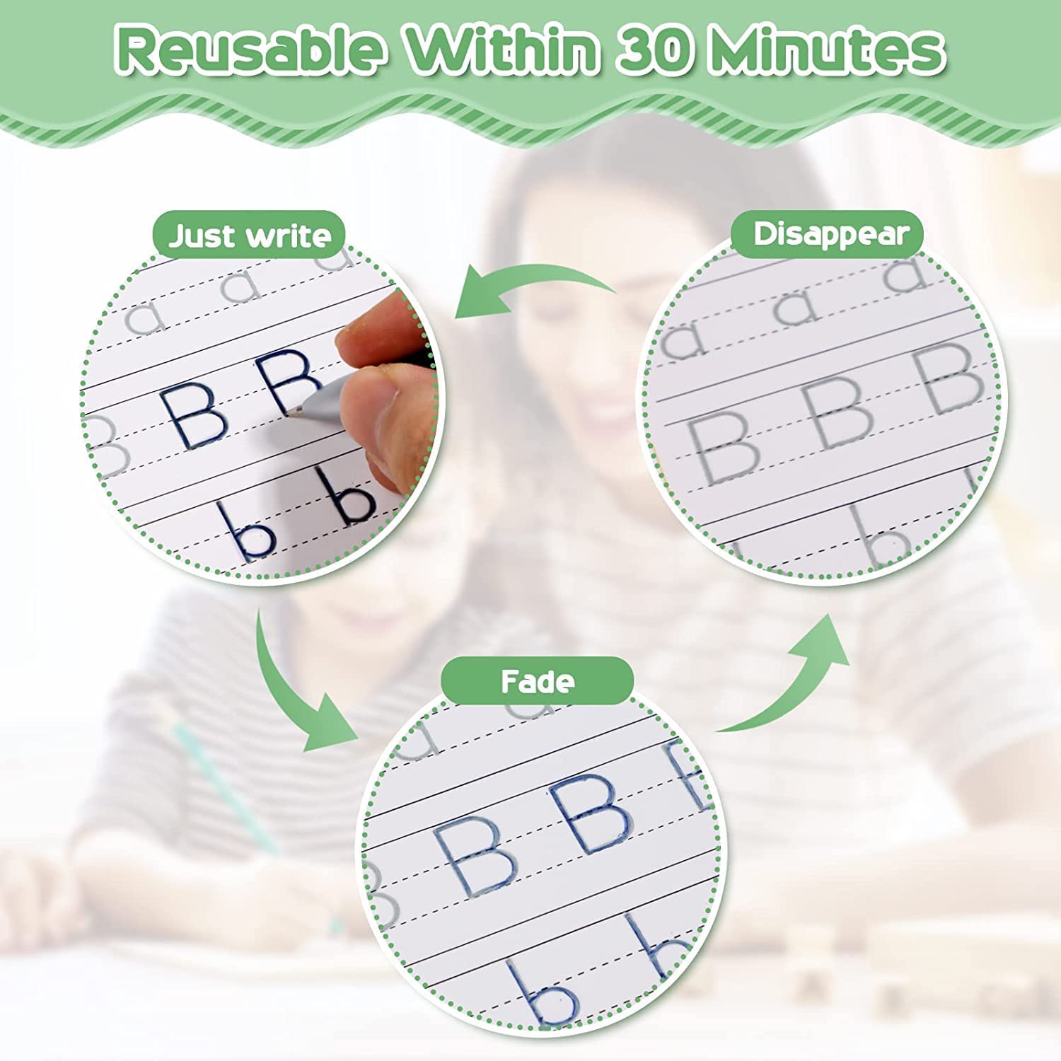 For Kids Ages 3+ | Reusable Magic Practice Copybook (Alphabet, Numbers, Math & Drawing) – Pack of 4 |